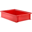 Stacking box SSI Schäfer 14/6-2G, volume 10.3 l, up to 20 kg, with recessed grip, L 465 x W 314 x H 105 mm, polypropylene, red