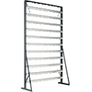 Ständerregal, 1-seitig bestückbar, 11 Reihen, ohne Sichtlagerkästen, B 1145 x T 400 x H 1950 mm, Stahl, anthrazitgrau RAL 7016