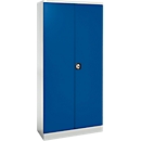Stahlschrank, Zylinderschloss, B 916 x T 422 x H 1950 mm, lichtgrau RAL 7035/enzianblau RAL 5010
