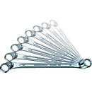 Stahlwille Doppelringschlüsselset 20/8, 8-teilig, SW 6-22 mm, Chrom-Alloy-Stahl, tief gekröpft, Doppelsechskant mit AS-Drive-Profil
