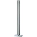 Stainless steel bollard, flat top, hinged, device for half profile cylinder