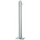 Stainless steel bollard, with hemisphere, hinged, lockable, lockable in the same way