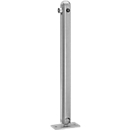 Stainless steel bollard, with hemisphere, hinged, with triangular lock for firefighters