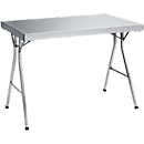 Stainless steel workbench with folding frame, 1200x700x850 mm