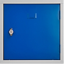 Stalen kubuskast, afsluitbaar, 380 mm, corpus grijs en deur gentiaanblauw RAL 5010