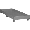 Stalen lekbak zonder rooster, 2400 x 800 mm, grijs RAL 7005