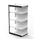 Stalen rek PROGRESS 2000, stellingsectie, achterwand, H 1900 x B 1000 x D 300 mm, zilveren frame