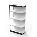 Stalen rek PROGRESS 2000, stellingsectie, achterwand, H 1900 x B 1000 x D 300 mm, zwart frame