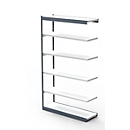 Stalen rek PROGRESS 2000, stellingsectie, zonder achterwand, H 2250 x B 1000 x D 300 mm, zilveren frame