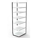 Stalen rek PROGRESS 2000, stellingsectie, zonder achterwand, H 2600 x B 1000 x D 300 mm, zwart frame