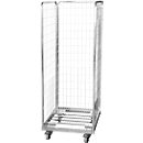 Stalen rolcontainer 600 x 600 mm met 2 zijwanden en 1 achterwand