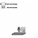 Standaard legbord voor asecos veiligheidskasten van de serie UB90, plaatstaal, lichtgrijs, B 467 x D 422 x H 20 mm, tot 30 kg