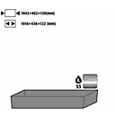 Standard floor collecting tray for asecos safety cabinets of the Q30, Q90 and S90 series, stainless steel 1.4016, W 1042 x D 462 x H 122 mm, 55.5 l