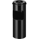 Standaschenbecher Vepa Bins VB 150195, rund, Volumen 30 l, mit Papierkorb & Löscher, Ø 243 x H 642 mm, Metall, schwarz