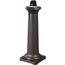 Standascher Rubbermaid® GroundsKeeper® Tuscan, für den Außenbereich, Volumen 4,4 l, mit Inneneimer, Ø 330 x H 974 mm, Edelstahl & Kunststoff, schwarz