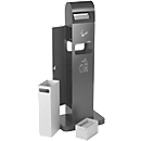 Standing ashtray waste bin combination, 10 l, for outdoor areas, UV-resistant coating,