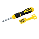 STANLEY bit screwdriver with and without ratchet mechanism, 10 bits