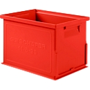 Stapelkasten Serie 14/6-3 S, aus Polypropylen, mit Griffmulde, Inhalt 9,3 L, rot