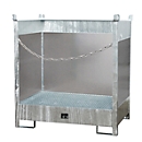 Stapelpallet voor vaten Bauer FSP-2 G, spatbeschermingswand 3-zijden, voor 2 x 200 l vat, gegalvaniseerd