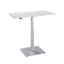 Start-Up bijzettafel, elektrisch in hoogte verstelbaar, rechthoekig, zuilvoet, B 1000 x D 600 x H 635-1285 mm, alu lichtgrijs/wit 