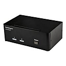 StarTech.com 2 Port DisplayPort Dual Monitor KVM Switch - DisplayPort KVM - 4K 60 Hz - KVM-/Audio-/USB-Switch - 2 Anschlüsse