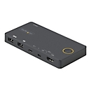 StarTech.com 2 Port Hybrid KVM Switch HDMI + USB-A & USB-C - 4K 60Hz HDMI 2.0 Monitor - Kompakter Desktop und/oder Laptop HDMI KVM Umschalter - USB Bus Powered - Thunderbolt 3 Kompatibel (SV221HUC4K) - KVM-/Audio-Switch