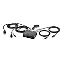 StarTech.com 2-Port Hybrid USB-C DisplayPort Cable KVM Switch, 4K 60Hz, Compact KVM with 6ft/1.8m USB-A/DisplayPort/Audio & 4ft/1.2m USB-C Integrated Host Cables, Bus Powered - Remote Push Button/Hotkey Switching (C2-D46-UAC-CBL-KVM) - KVM-/Audio-...