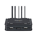 StarTech.com 2-Port USB-C Cable KVM Switch, 4K 60Hz DisplayPort Output, Compact KVM with 4ft/1.2m USB Type-C/Audio Integrated Cables, Bus Powered - Remote Push-Button/Hotkey Switching (C2-D46-UC2-CBL-KVM) - KVM-/Audio-Switch - kompakt - 2 x KVM/Au...