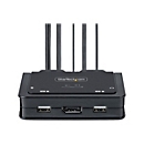 StarTech.com 2-Port USB-C Cable KVM Switch, 4K 60Hz DisplayPort Output, Compact KVM with 4ft/1.2m USB Type-C/Audio Integrated Cables, Bus Powered - Remote Push-Button/Hotkey Switching (C2-D46-UC2-CBL-KVM) - KVM-/Audio-Switch - kompakt - 2 x KVM/Au...