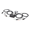 StarTech.com 2-Port USB DisplayPort KVM Switch - 4K 60 Hz - UHD DP 1.2 USB-KVM Umschalter mit 1,2 m Kabel & Audio - Bus-powered & remote switching - OS unabhängig - MacBook ThinkPad (SV211DPUA4K) - KVM-/Audio-Switch - 2 Anschlüsse