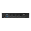 StarTech.com 4 Port DisplayPort KVM Switch - DP KVM Umschalter mit USB 3.0 Hub - 4K 30Hz - KVM-/USB-Switch - 4 Anschlüsse - an Rack montierbar