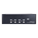 StarTech.com 4 Port Dual DisplayPort KVM Switch - DisplayPort 1.2 KVM - 4K 60Hz - DisplayPort Switch - USB KVM Switch - KVM-/Audio-/USB-Switch - 4 Anschlüsse - an Rack montierbar