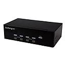 StarTech.com 4 Port KVM Switch mit Dual-VGA und 4-fach USB Hub - USB 2.0 - KVM-/Audio-/USB-Switch - 4 Anschlüsse