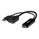 StarTech.com 4K 30Hz HDMI to DisplayPort Video Adapter w/ USB Power - 6 in - HDMI 1.4 (Male) to DP 1.2 (Female) Active Monitor Converter (HD2DP) - Adapterkabel - HDMI, USB (nur Strom) männlich zu DisplayPort weiblich - 25.5 cm