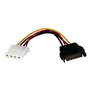 StarTech.com Adaptateur de câble d'alimentation SATA 15 cm vers LP4 - F/M - Molex (4-pin) - SATA 15 broches - 0,1524 m - Mâle - Mâle - Droit