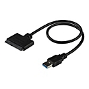 StarTech.com Adaptateur USB 3.0 vers SATA III pour DD / SSD SATA 2,5" avec UASP - Noir - 6 Gbit/s - CE - FCC - REACH - 0 - 60 °C - -10 - 70 °C - 49 mm