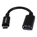 StarTech.com Adaptateur USB-C vers USB-A de 15cm - USB 5Gbps - 3A - Convertisseur USB-C Mâle vers USB-A Femelle - Certifié USB-IF - Compatible Thunderbolt - 0,15 m - USB C - USB A - USB 3.2 Gen 1 (3.1 Gen 1) - Mâle/Femelle - Noir
