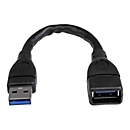 StarTech.com Câble d'extension USB 3.0 de 15cm - Rallonge USB A vers A - M/F - Noir - 0,152 m - USB A - USB A - USB 3.2 Gen 1 (3.1 Gen 1) - 5 Gbit/s - Noir