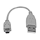 StarTech.com Câble Mini USB 2.0 15 cm - USB A vers mini USB B - 0,152 m - USB A - Mini-USB B - USB 2.0 - Mâle/Mâle - Gris