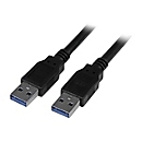 StarTech.com Câble USB 3.0 A vers A de 3 m - M/M - Noir - 3 m - USB A - USB A - USB 3.2 Gen 1 (3.1 Gen 1) - Mâle/Mâle - Noir