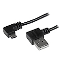 StarTech.com Câble USB A vers Micro B de 1 m avec connecteurs coudés à angle droit - M/M - Noir - 1 m - USB A - Micro-USB B - USB 2.0 - Mâle/Mâle - Noir