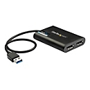 StarTech.com USB 3.0 to Dual DisplayPort Adapter 4K 60Hz, DisplayLink Certified, Video Converter with External Graphics Card - Mac & PC (USB32DP24K60)