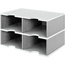Station de tri styrodoc Jumbo styro®, format C4, 2 étages/2 rangées/4 compartiments, gris
