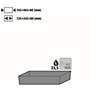 Stawa-R bodemopvangbak voor asecos veiligheidskasten van de series Q30, Q90 en S90, plaatstaal, lichtgrijs, B 742 x D 507 x H 83 mm, 22 l