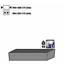 Stawa-R grote opvangbak met rooster voor asecos chemiekasten van de CS- en CX-serie, plaatstaal, blauw, B 990 x D 488 x H 175 mm, 66 l