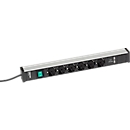 Steckdosenleiste Treston 468/1, 6-fach, 2 x USB A, An/Aus-Schalter, 4,5 m langes Kabel, 16 A/250 V, B 468 x T 44 x H 52 mm, Aluminium