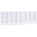 Steckkarten für Ultradex Stecktafeln Planrecord, Variante Zahlen 1-53, beschreibbar, B 40 x H 32 mm, Papier, weiß, 1 Satz mit 53 Stück