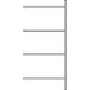 Anbauregal, 4 Böden, H 2278 x B 1055 x T 300 mm, lackiert