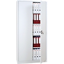 Steel cupboard, H 1950 x W 920 x D 420 mm, light grey/light grey