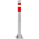 Steel post, hinged, with device for half profile cylinder